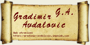 Gradimir Avdalović vizit kartica